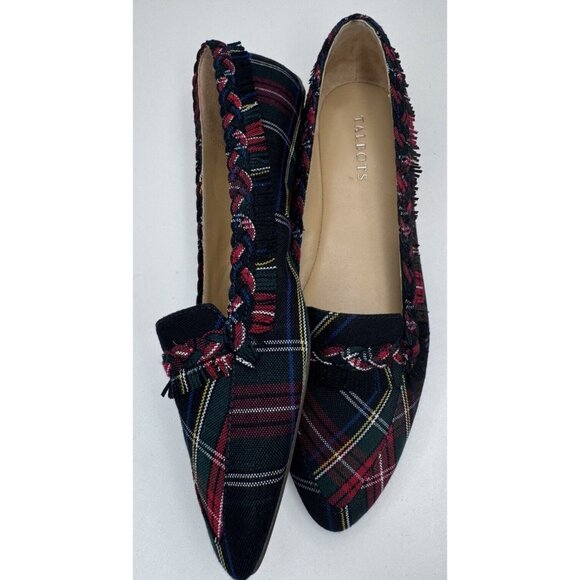 Talbots Women's Plaid Braid Fringe Pointed Toe Loafers Size 9 - Picture 4 of 12
